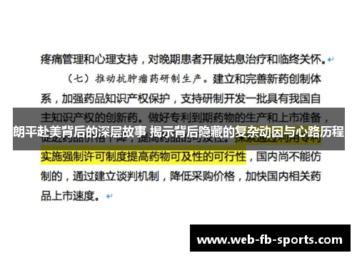 朗平赴美背后的深层故事 揭示背后隐藏的复杂动因与心路历程